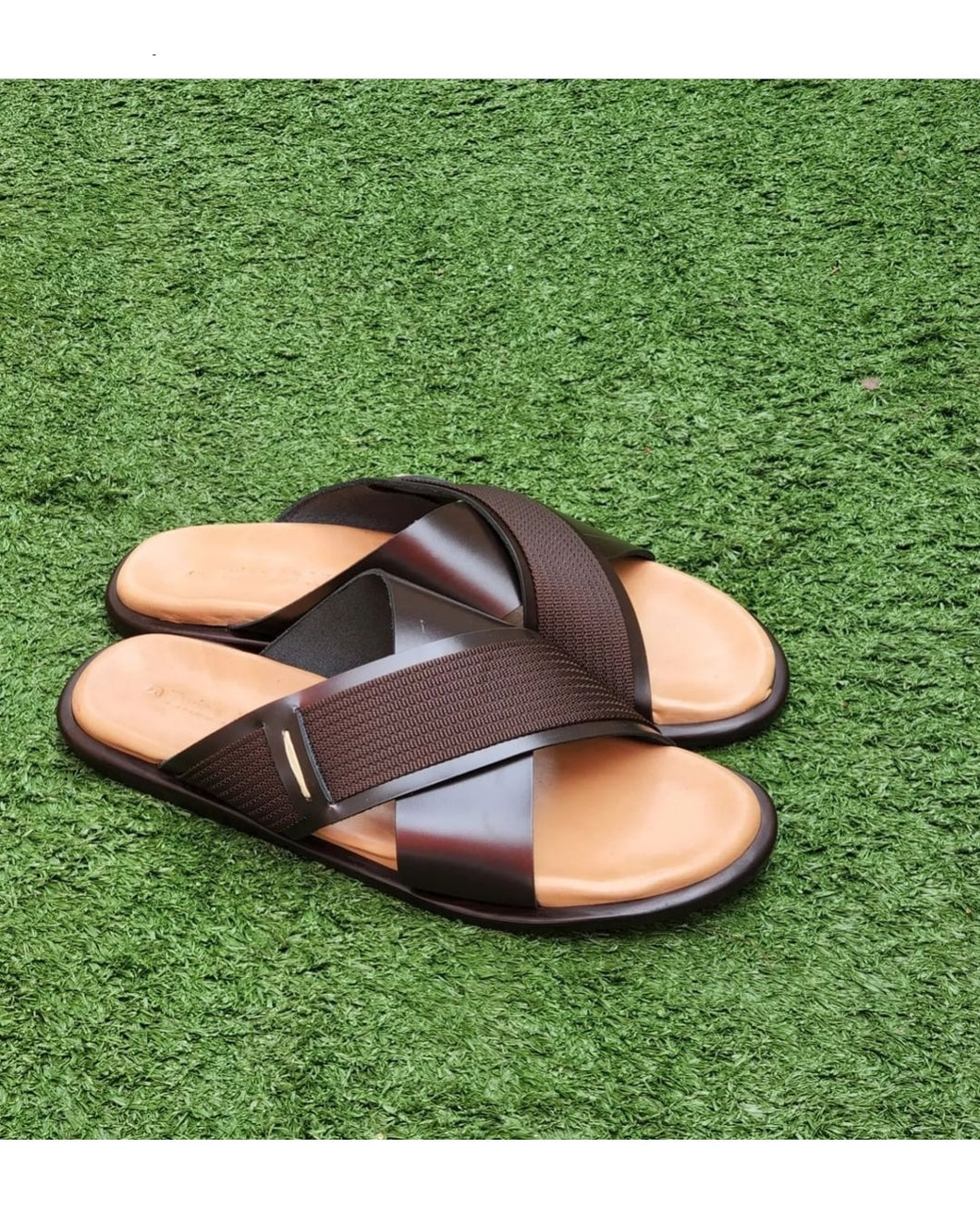 GOVERNORS BROWN CASCADE BROE PALM SLIPPERS