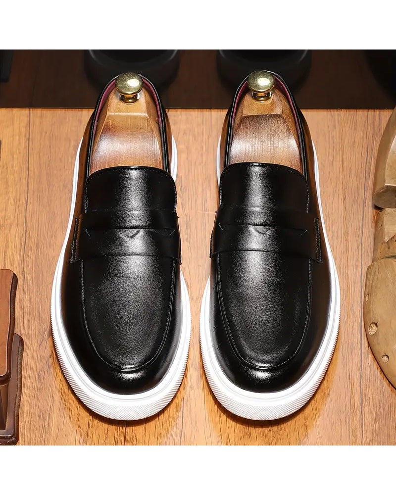 BLACK GOVERNORS CALFSKIN SNEAKERS WITH BATMAN DETAIL