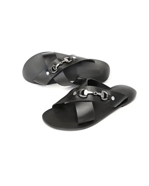 BLACK GOVERNORS CROSS COVER SLIPPERS