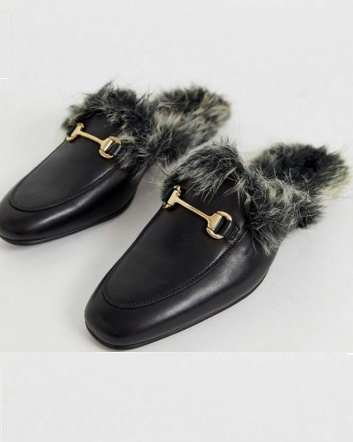Men's Leather Wool Half Shoe