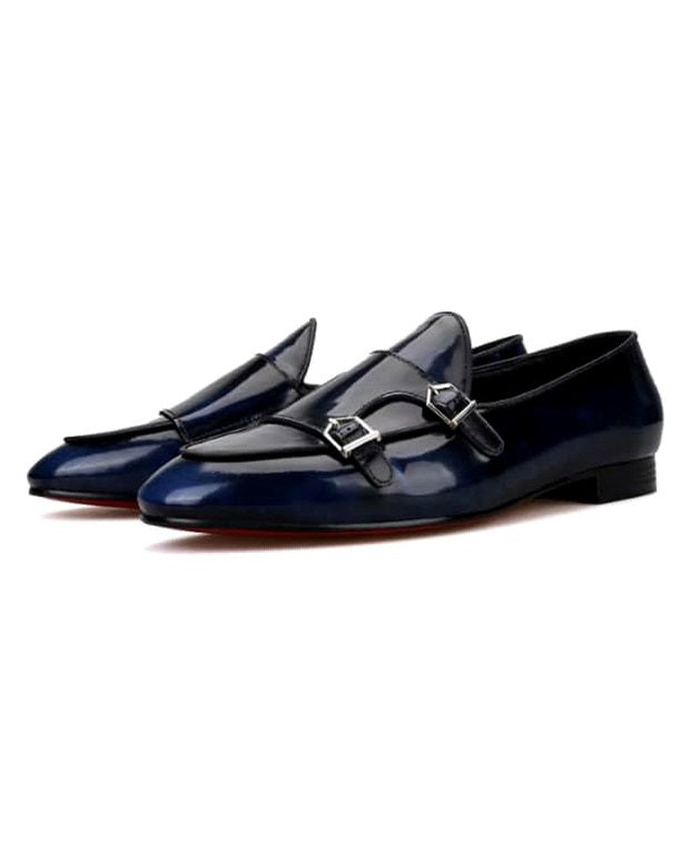 MEN'S PATENT DOUBLE BUCKLE MONKSTRAP