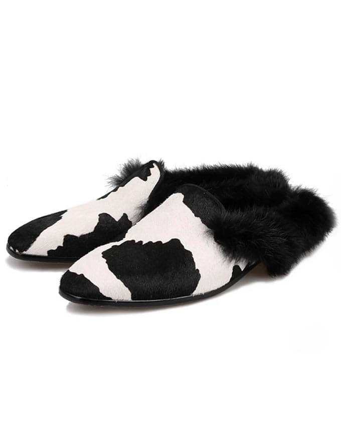 Men's Cow Leather WIth Fur HalfShoe