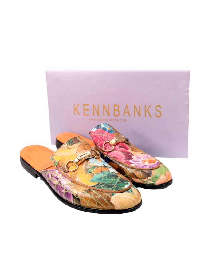 Senior Men Design Croc Skin Leather Mules