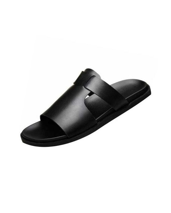GOVERNORS BLACK FASHION LEATHER SLIDES