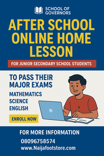 HOME LESSON FOR JUNIOR SECONDARY SCHOOL STUDENTS