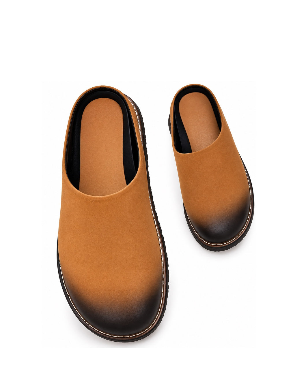 Burnt Brown Governors Calf Cover Birken HalfShoe Slide