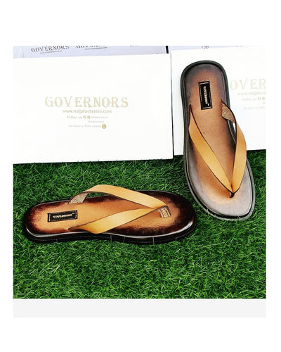 GOVERNORS BURNT BROWN JADED SLIPPERS