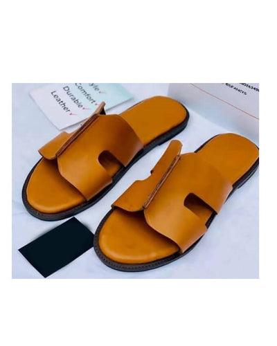 Kenn Banks H Pattern Slippers - Brown