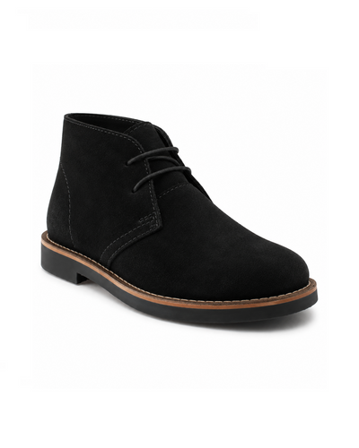 GOVERNORS SUEDE LOW ANKLE LACE BOOTS - BLACK