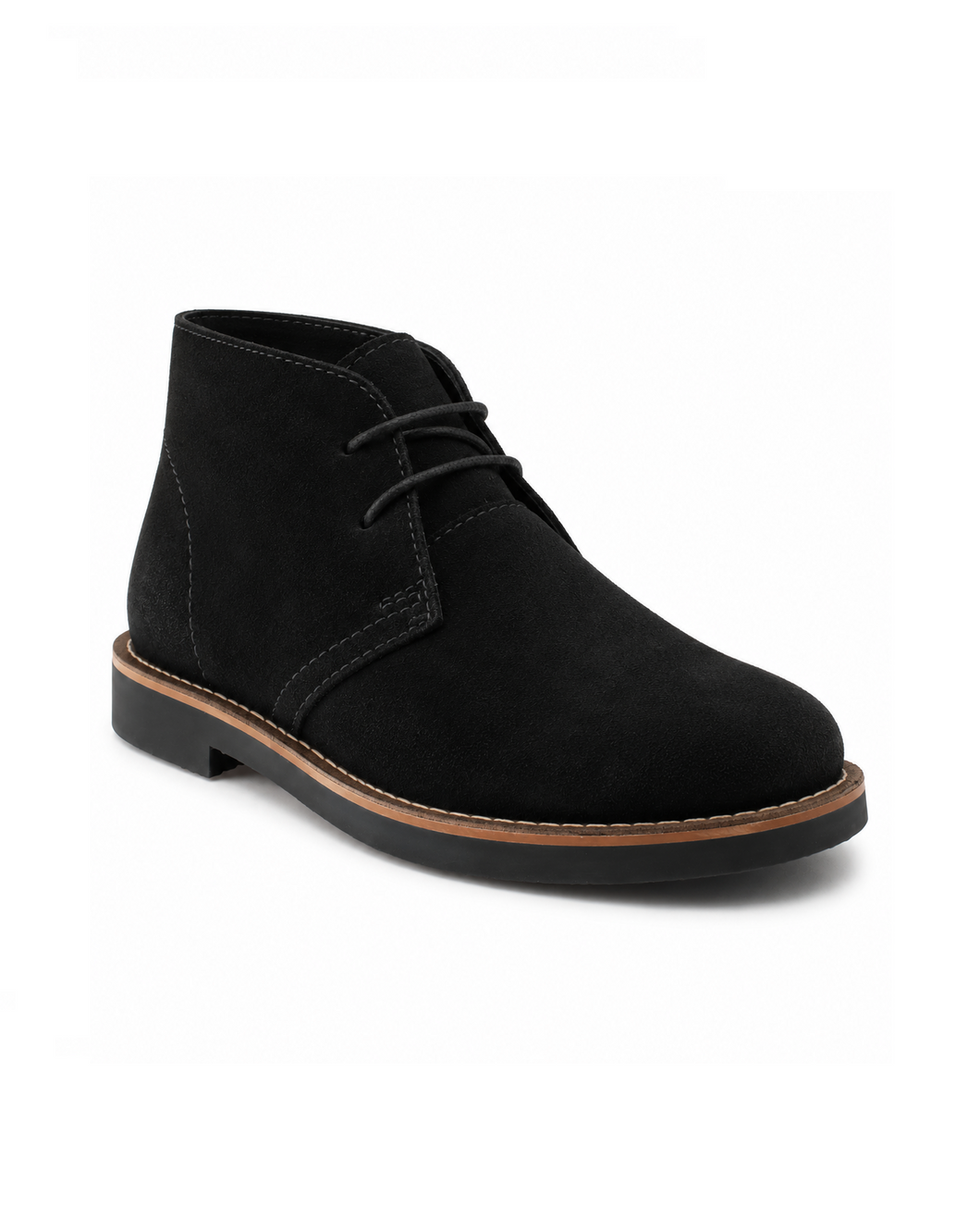 GOVERNORS SUEDE LOW ANKLE LACE BOOTS - BLACK