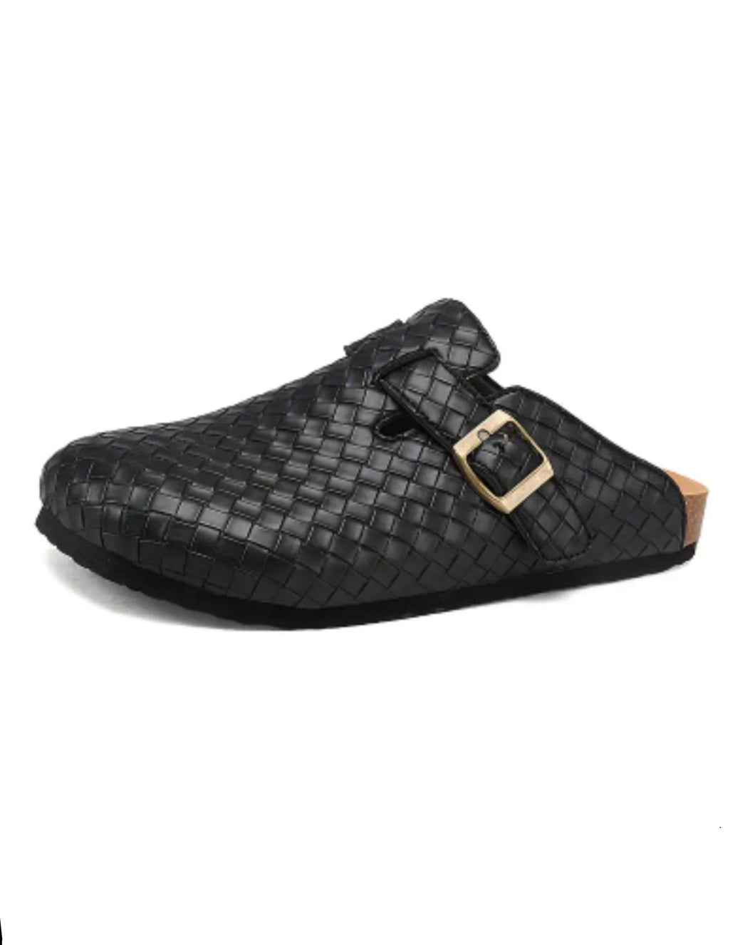 Governors Basket Buckle Knitted Leather Birken Slides