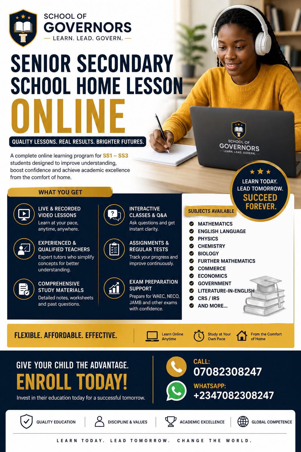 HOME  ONLINE LESSON FOR SENIOR SECONDARY SCHOOL STUDENTS
