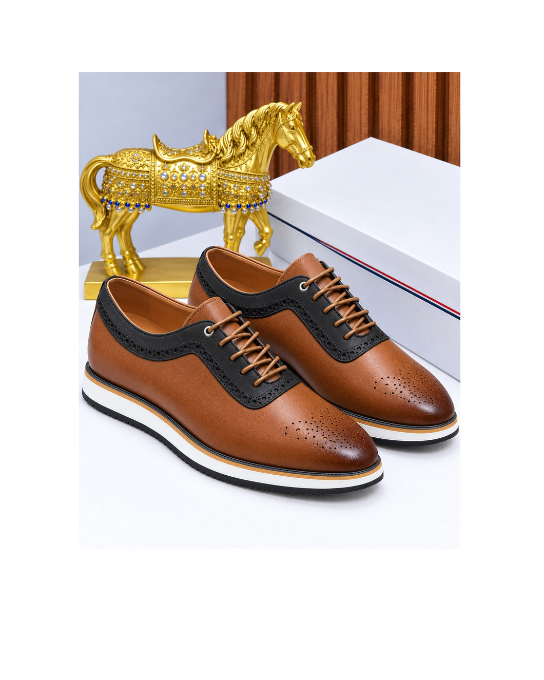 BROWN AND BLACK BROGUES SNEAKERS LOAFERS