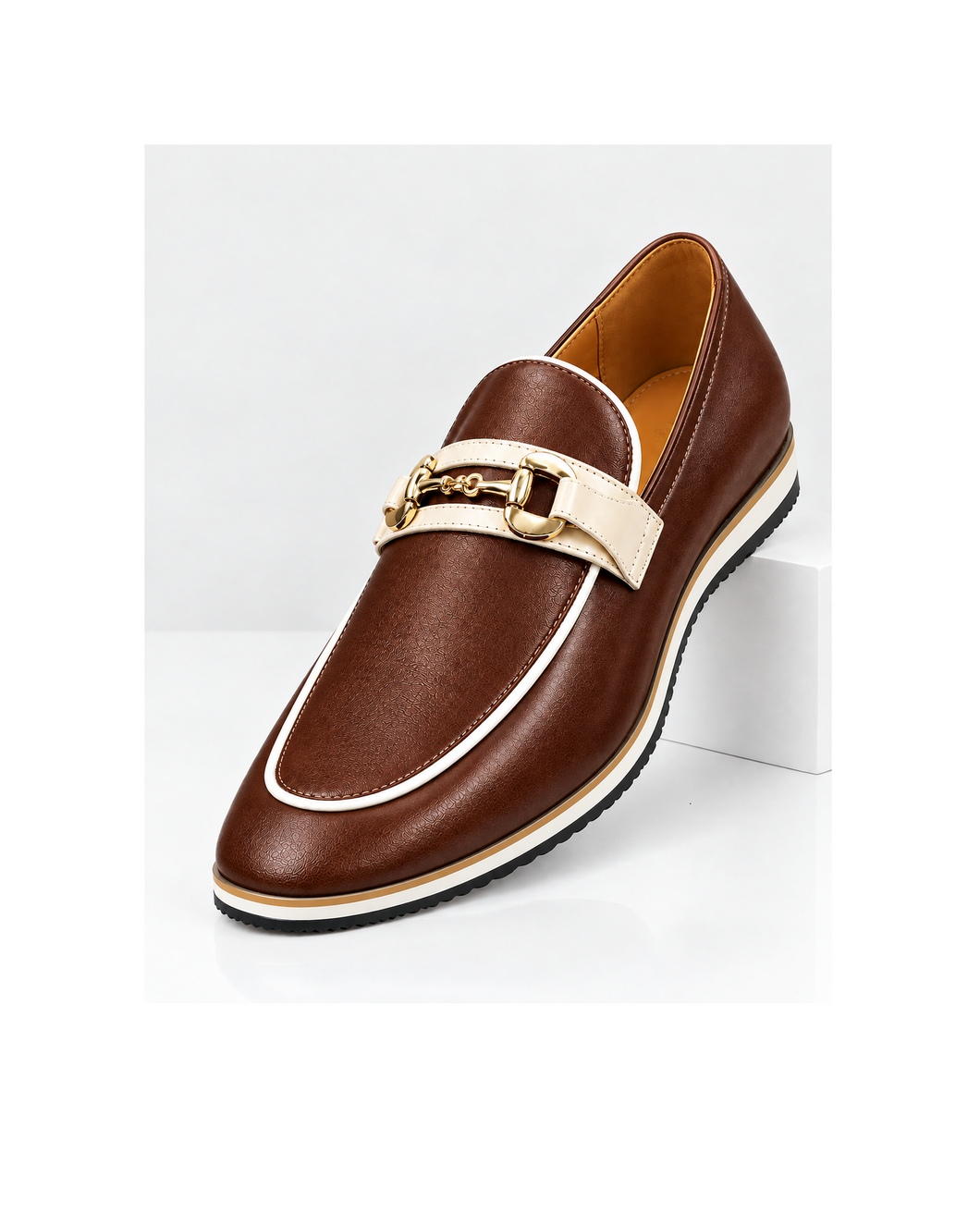 GOVERNORS BELGIAN WHITE TAPING LOAFERS | BROWN