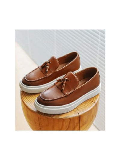BROWN GOVERNORS FINGER TASSEL SNEAKERS