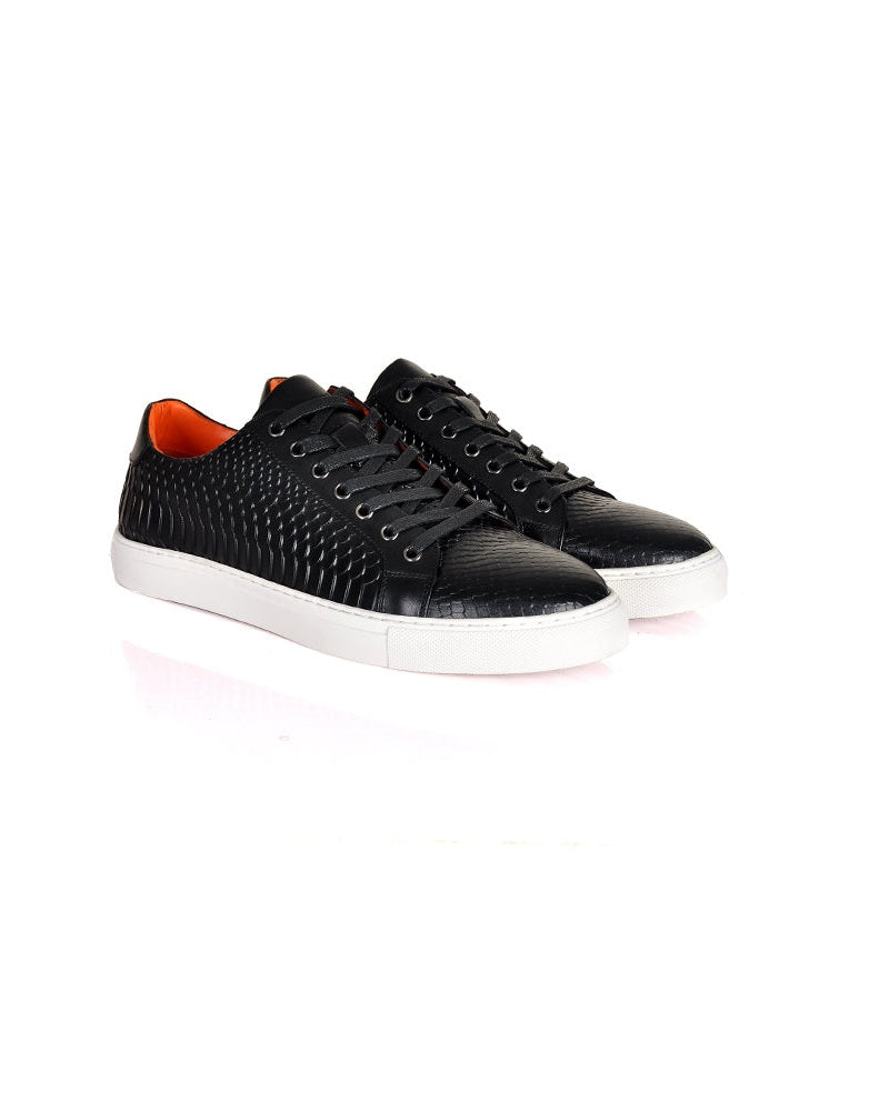BLACK GOVERNORS FISH LACE UP SNEAKERS