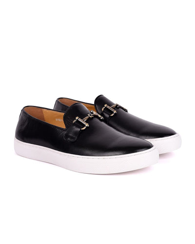 Governors Leather Plimsolls with Plain Horsebit