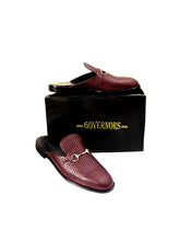 Governors Weaved Out Half Shoe With Horsebit Detail - Wine