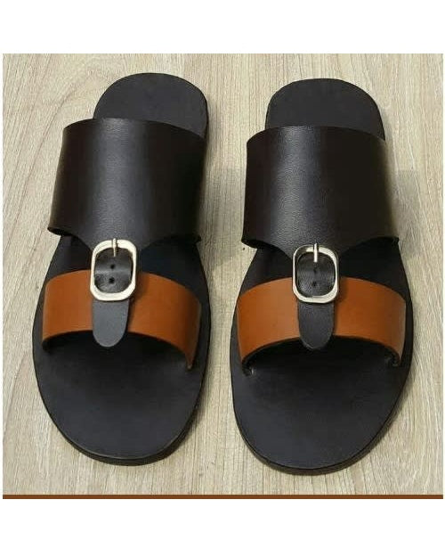 Two Tone Two Step Governors Slipppers - Brown