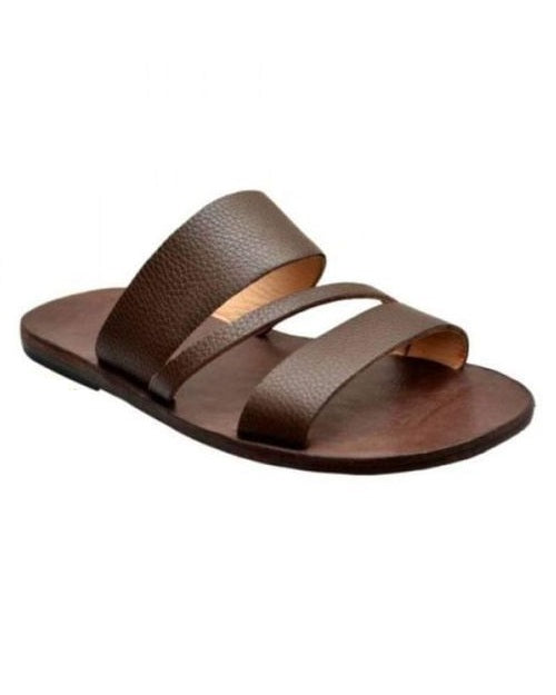Brown Step-Cross Slippers