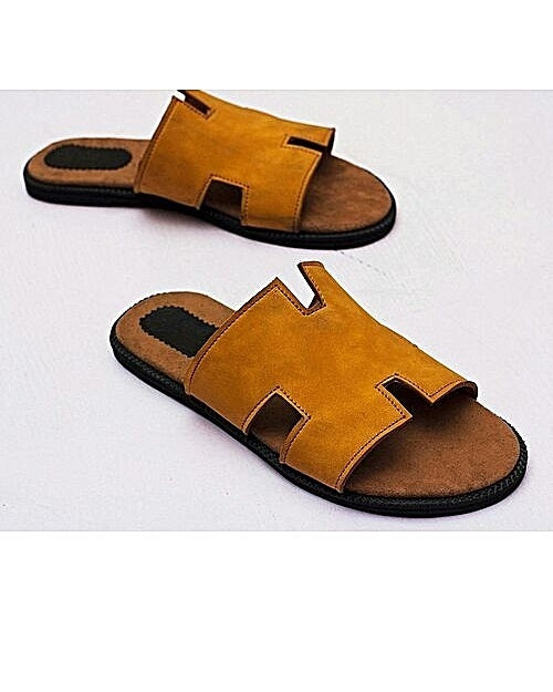Brown Governors Suede H Design Slippers