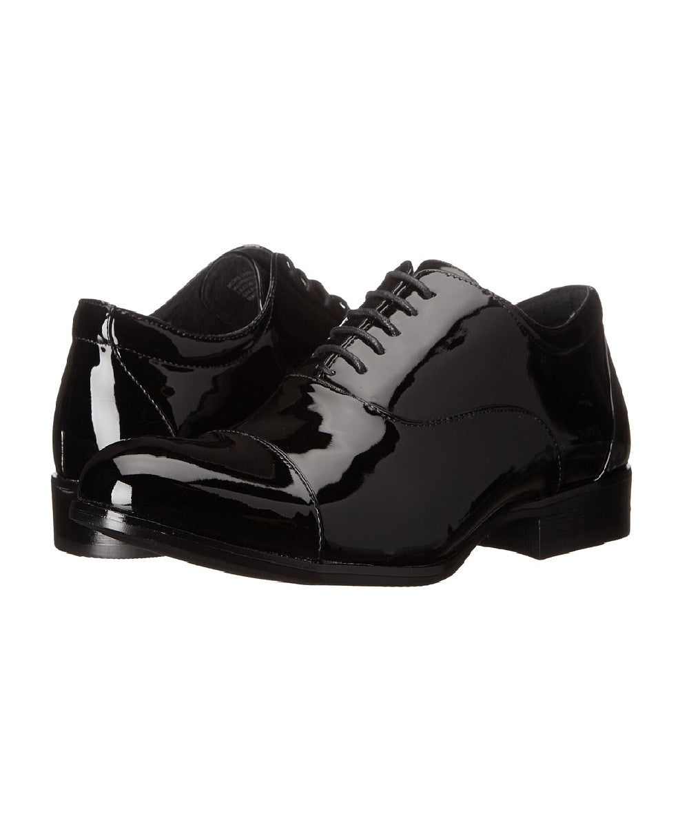 Black Lace Up Patent Leather Shoes For Men