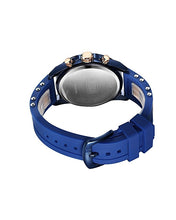 Blue and Gold Fashion Watch (Rubber Strap)
