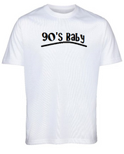 90's Baby by Lere's on white T-shirt
