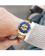 BIDEN AUTOMATIC BLUE/GOLD/SILVER WATCH - MECHANICAL