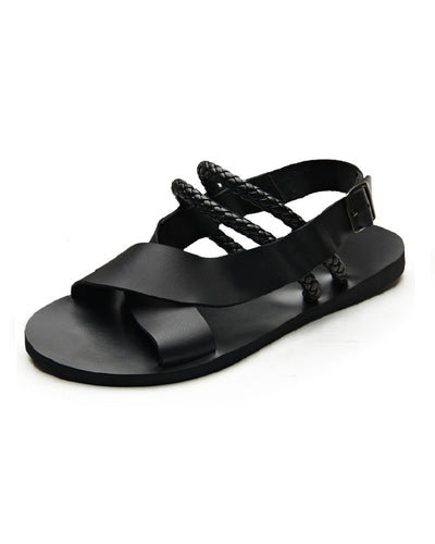Cross sandal with double thong detail - Black