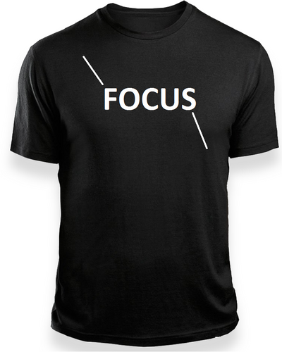 'Focus' on black quality T-Shirt by Lere's
