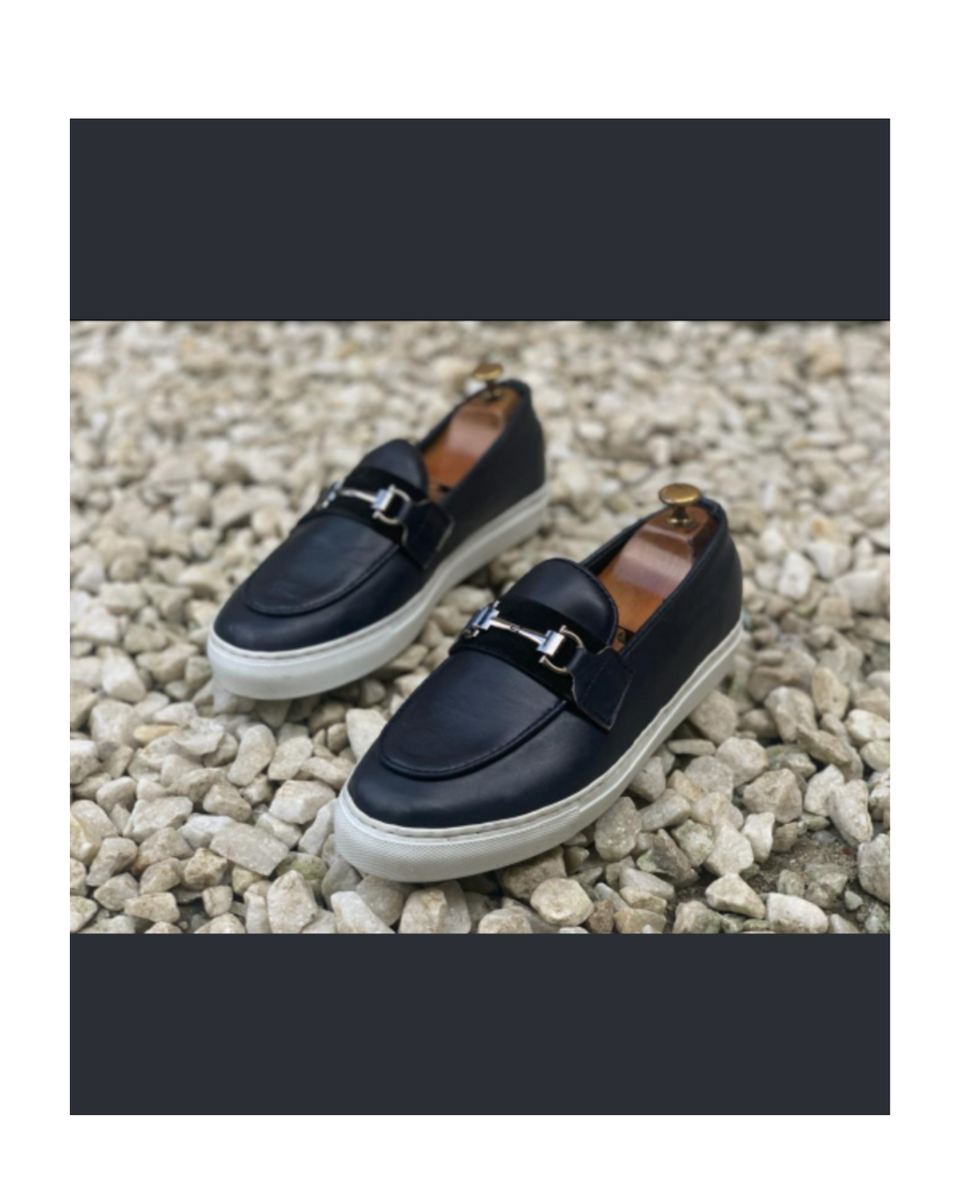GOVERNORS LEATHER SNEAKERS WITH SUEDE & HORSEBIT - BLACK