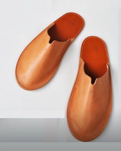 GOVERNORS SEWN ROUND PLAIN HALF SHOE MULES - BROWN
