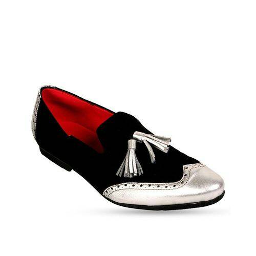 KENN BANKS EXQUISITE BROGUES - BLACK AND SILVER
