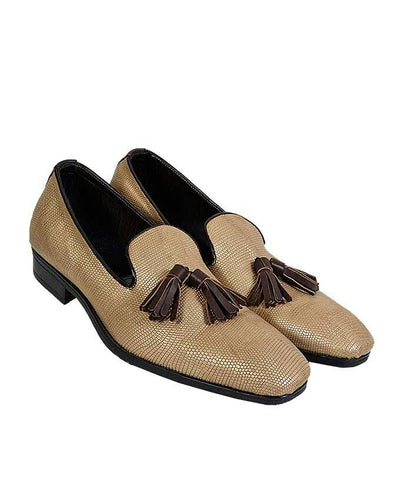 ALLIGATOR SKIN LOAFERS WITH TASSEL DETAIL