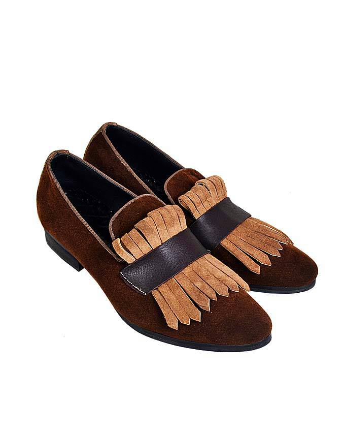 Finger Tassel Churchill Shoes - Brown
