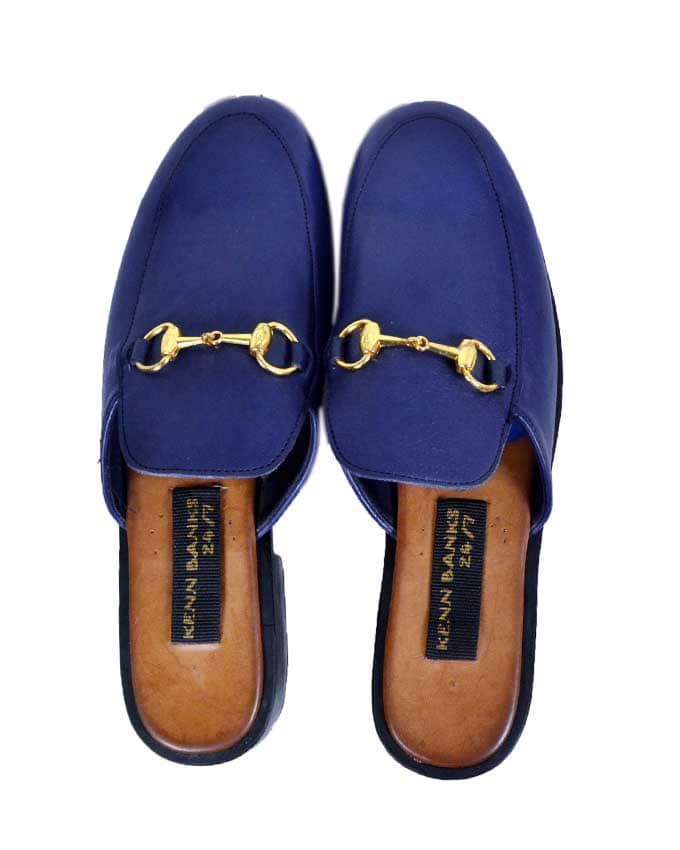 Kenn Banks Blue Leather Half Shoe
