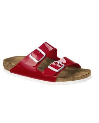 Birkside Shining Red Leather Slippers