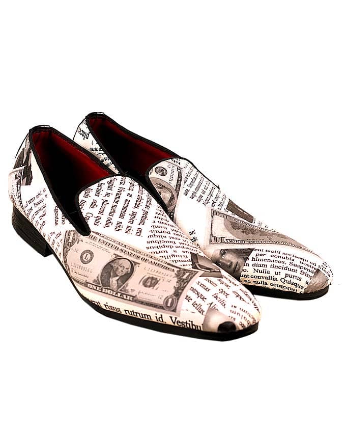 Kenn Banks Dollar Design Leather Loafers