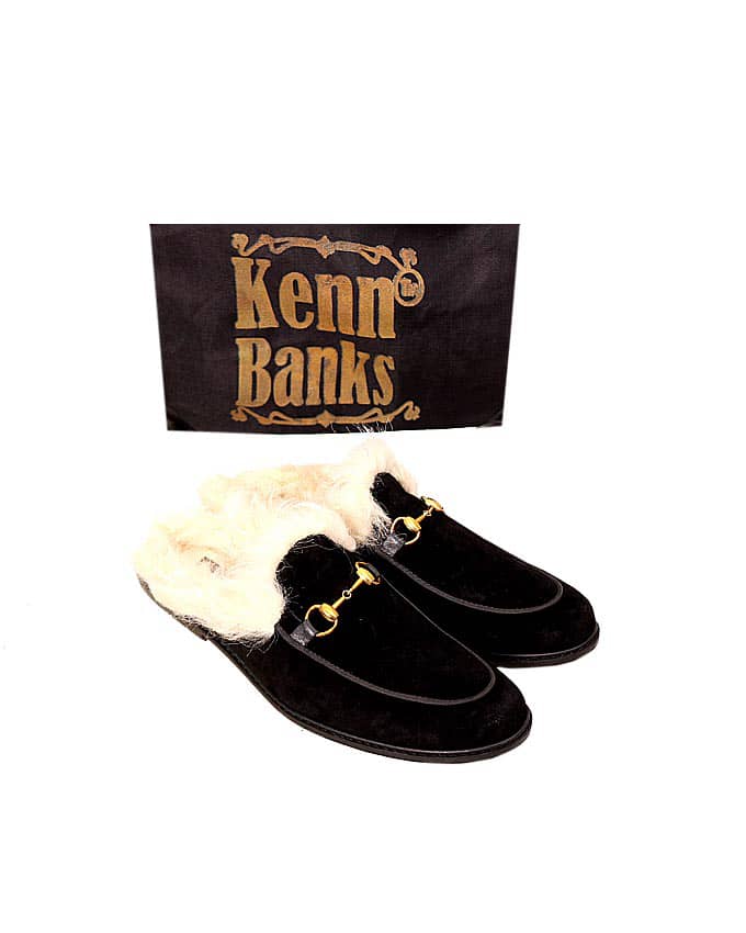 Kenn Banks Suede Wool Design Half Shoe