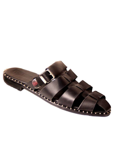 Senior Men Leather Half Sandals