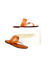 Simple Strand Governors Leather Slippers - Brown