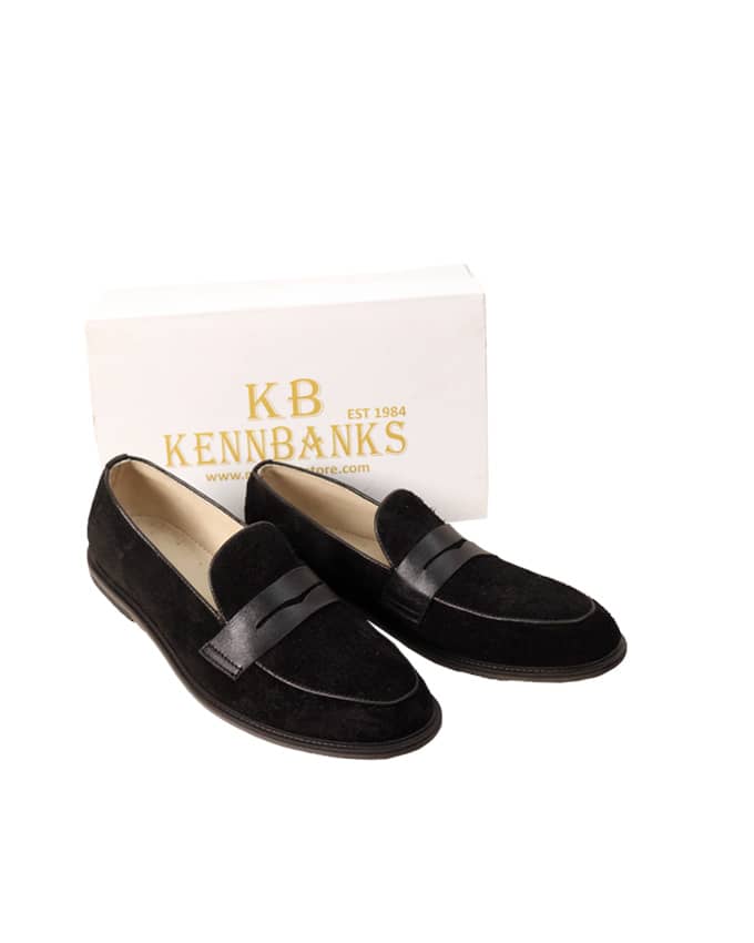 Kenn Banks Exquisite Suede Belgian Loafers - Black