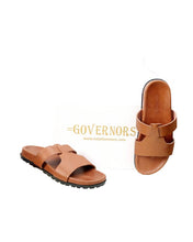 Governors Fashion Leather Slides - Brown