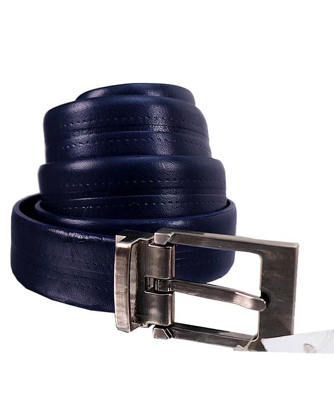 Belwaba Genuine Italian Leather Navy Mens Belt With Shiny Gunmetal Finished Buckle (42) (Navy Blue) At Nykaa, Best Beauty Products Online