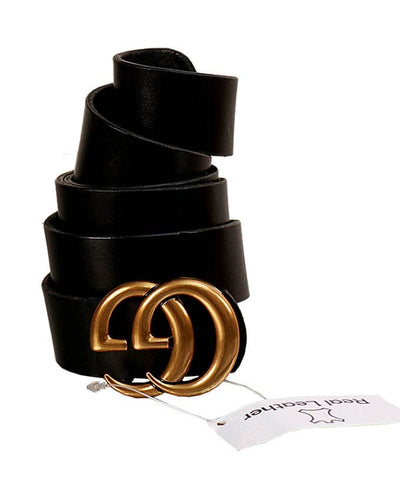 MEN'S PURE BULL LEATHER BELT - BLACK