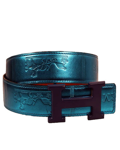 CLASSIC PURE LEATHER GLOXY BLUE BELT