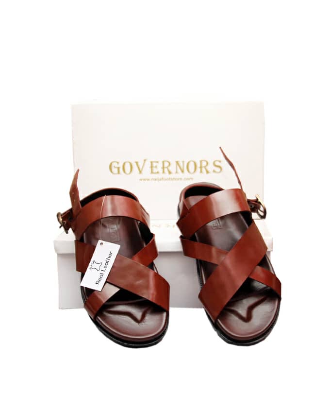 GOVERNORS CRISS CROSS SANDALS - BROWN