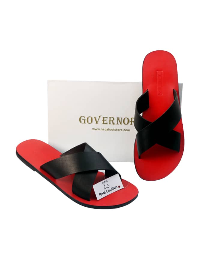 GOVERNORS COVER SLIPPERS WITH RED INSOLE