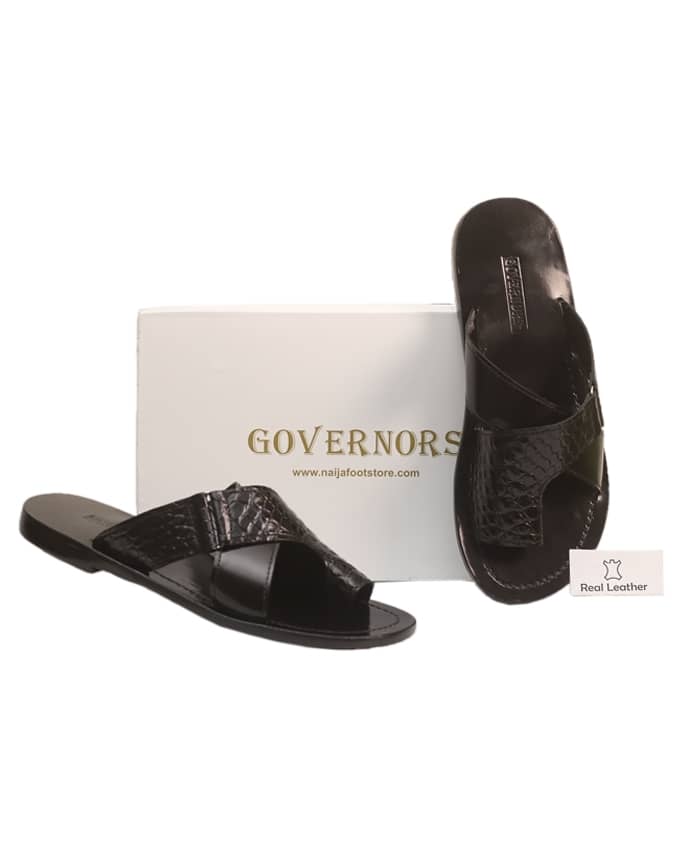 GOVERNORS ONE TOE SLIPPERS WITH CROCODILE OVERLAY